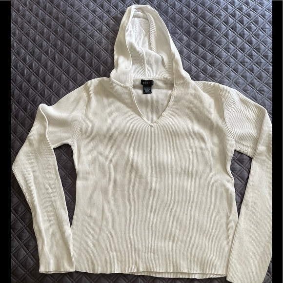 evie Sweaters - Evie White cotton hoodie sweater size L